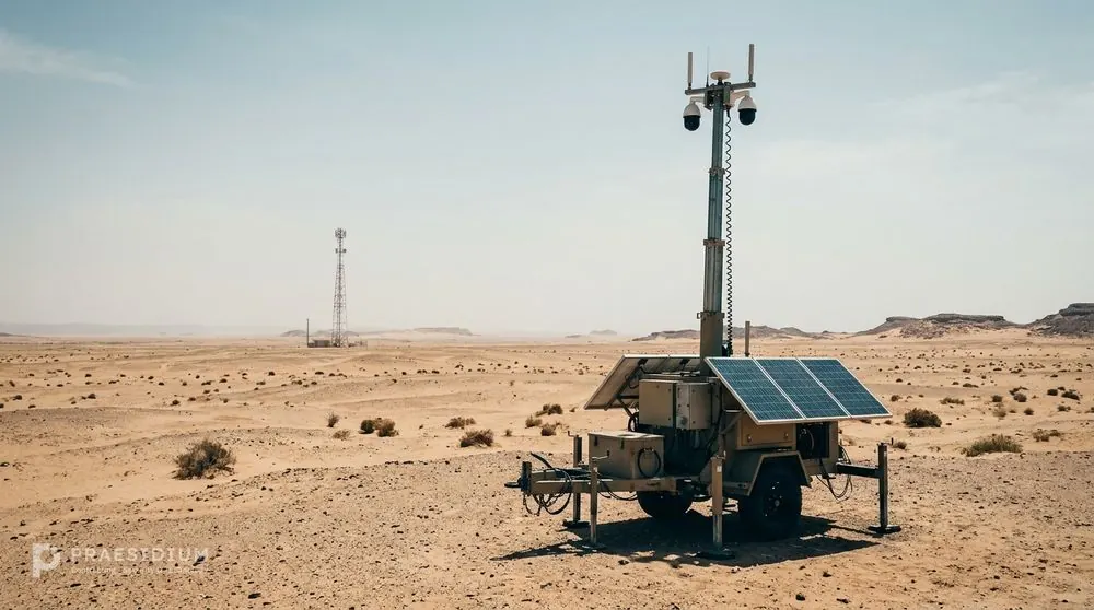 Integrated surveillance for water production facilities with a wireless microwave link between them